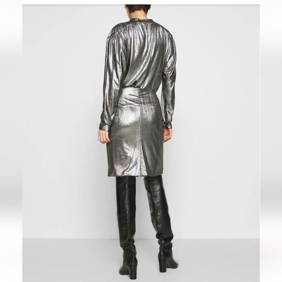 REBECCA MINKOFF | Willow Dress In Gunmetal - Small - wrap skirt - adjustable - Picture 9 of 13